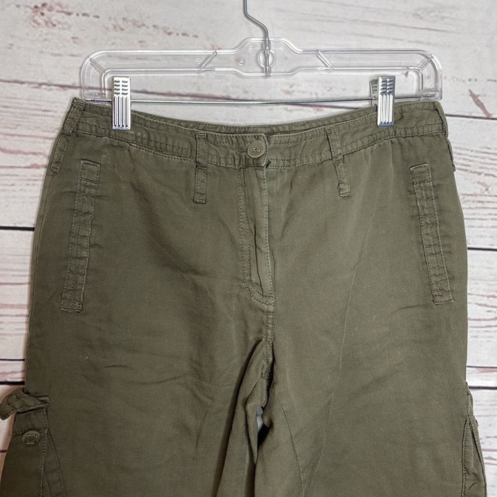 DKNY Pure Olive Green Lightweight Cargo Pants Sz 4! - Picture 2 of 8